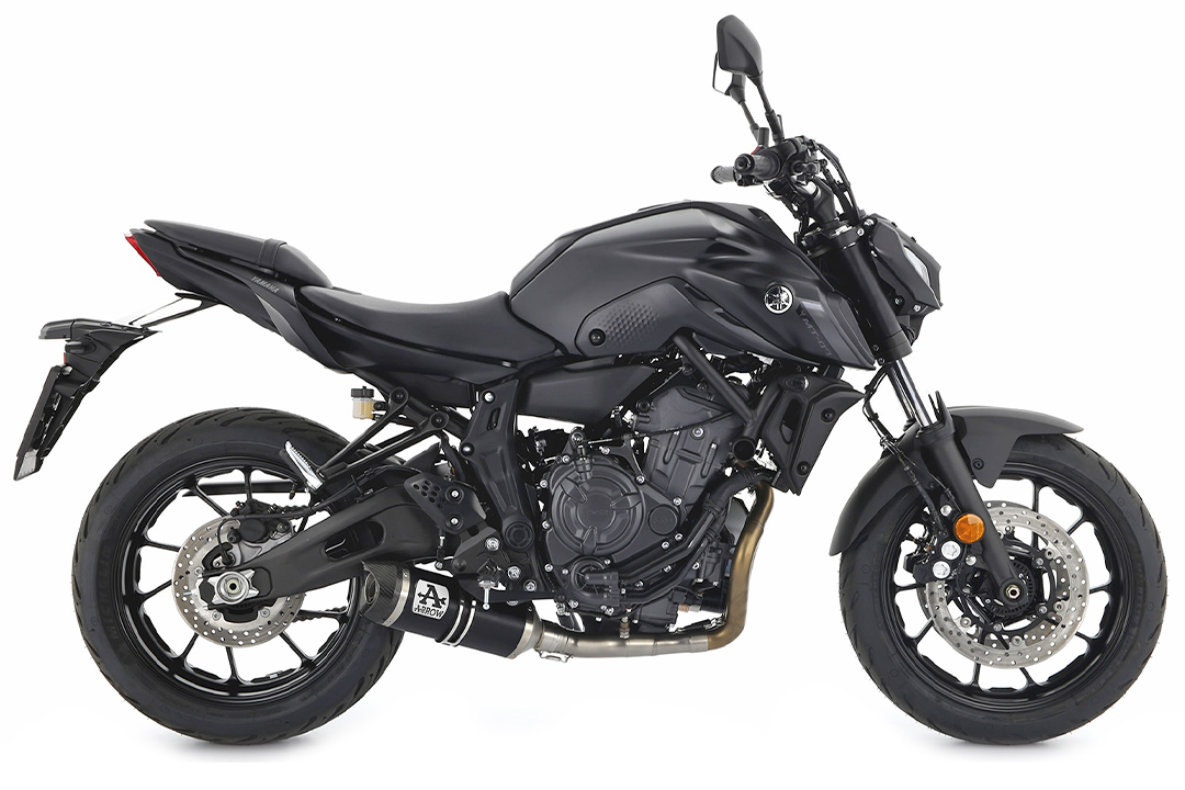 ARROW échappement DARK THUNDER aluminium avec embout en carbone pour Yamaha MT-07 (21-)