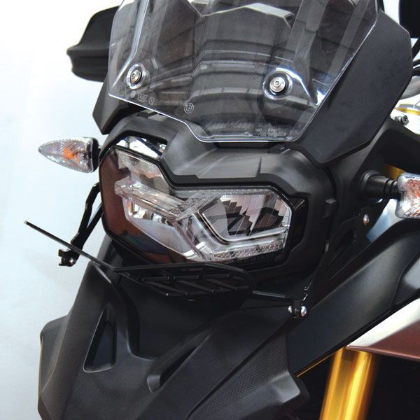 Grille de protection des phares pour BMW F 850 GS (18-22), acier inoxydable, noir