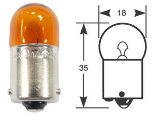 Ampoule Ring, carton de 10, 12 V, 10 W, BAU15s, orange