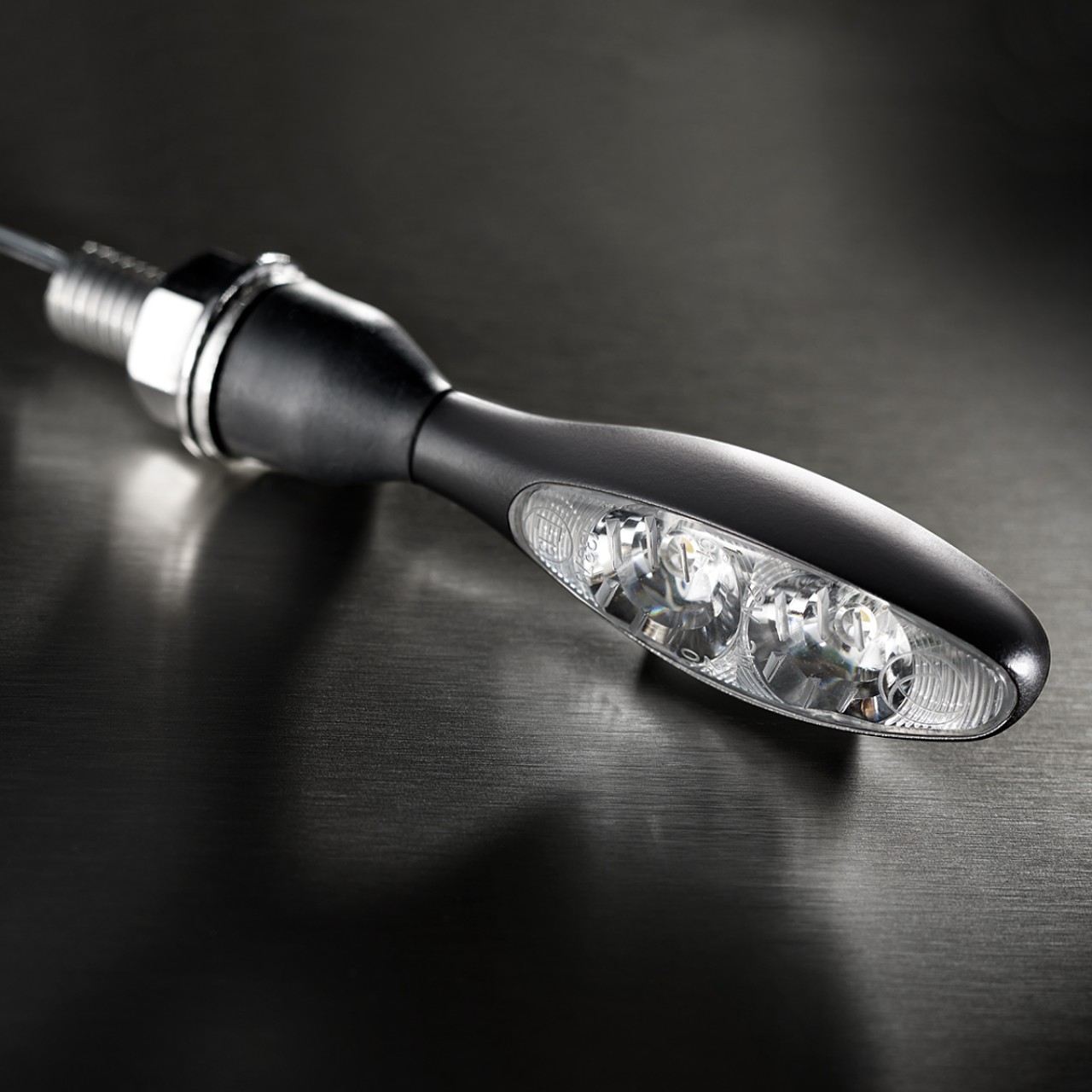 Clignotants Kellermann, Micro 1000 LED Dark, acier, LED, V/H, G/D, 12 V, noir satiné, M8x20