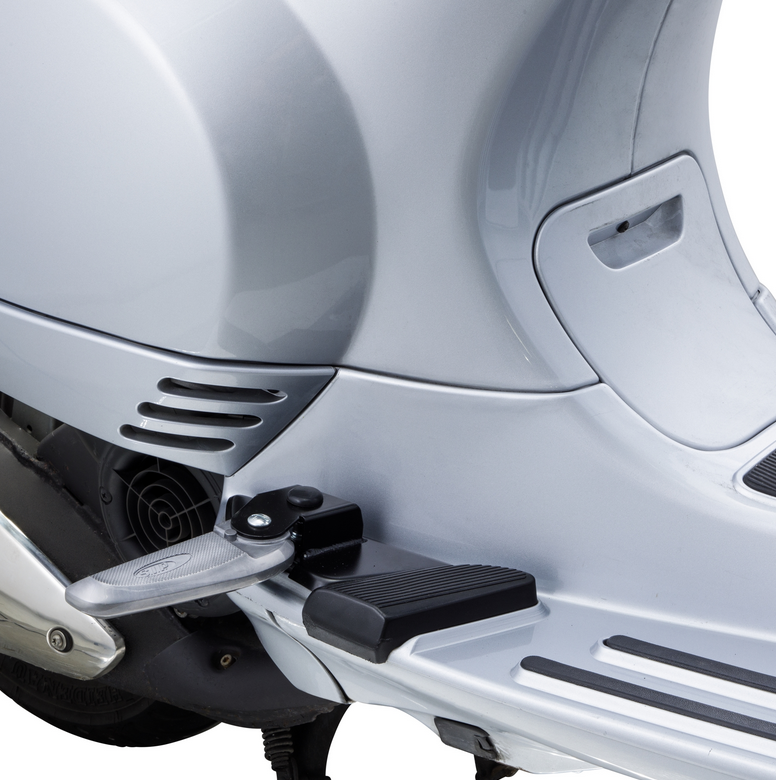 Repose-pieds droit et gauche pour Vespa LX /LXV /S 50-150ccm, noir/argenté