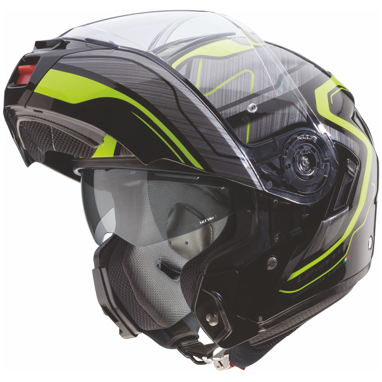 Caberg casque Levo Flow, noir/gris-fluo-jaune
