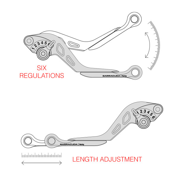 Kit de leviers pour Yamaha MT-09 (21-) / YZF-R1 (15-) / YZF-R6 (16-) - Barracuda