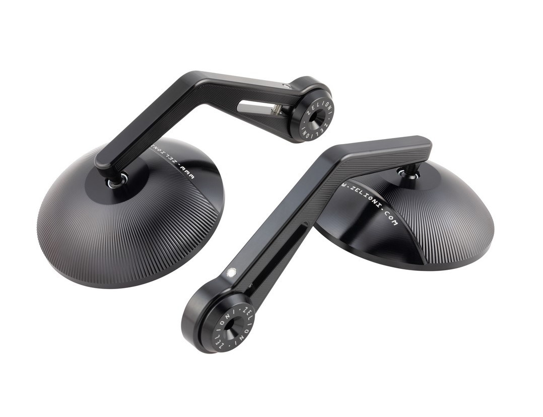 Rétroviseur d'extrémité de guidon ZELIONI pour Vespa, droite et gauche, noir anodisé