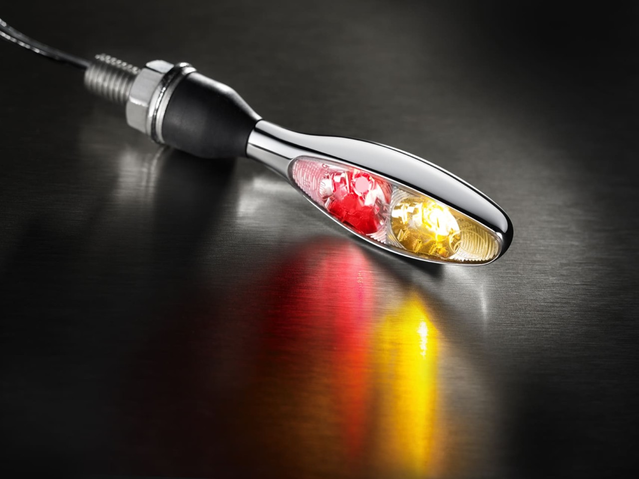 Clignotants Kellermann, feux arrière et stop, Micro 1000 DF, acier, LED, HL/HR, 12 V, chrome brillant