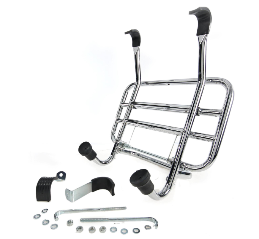 Porte-bagages avant pour Vespa S 50-150ccm, pliable, chrome