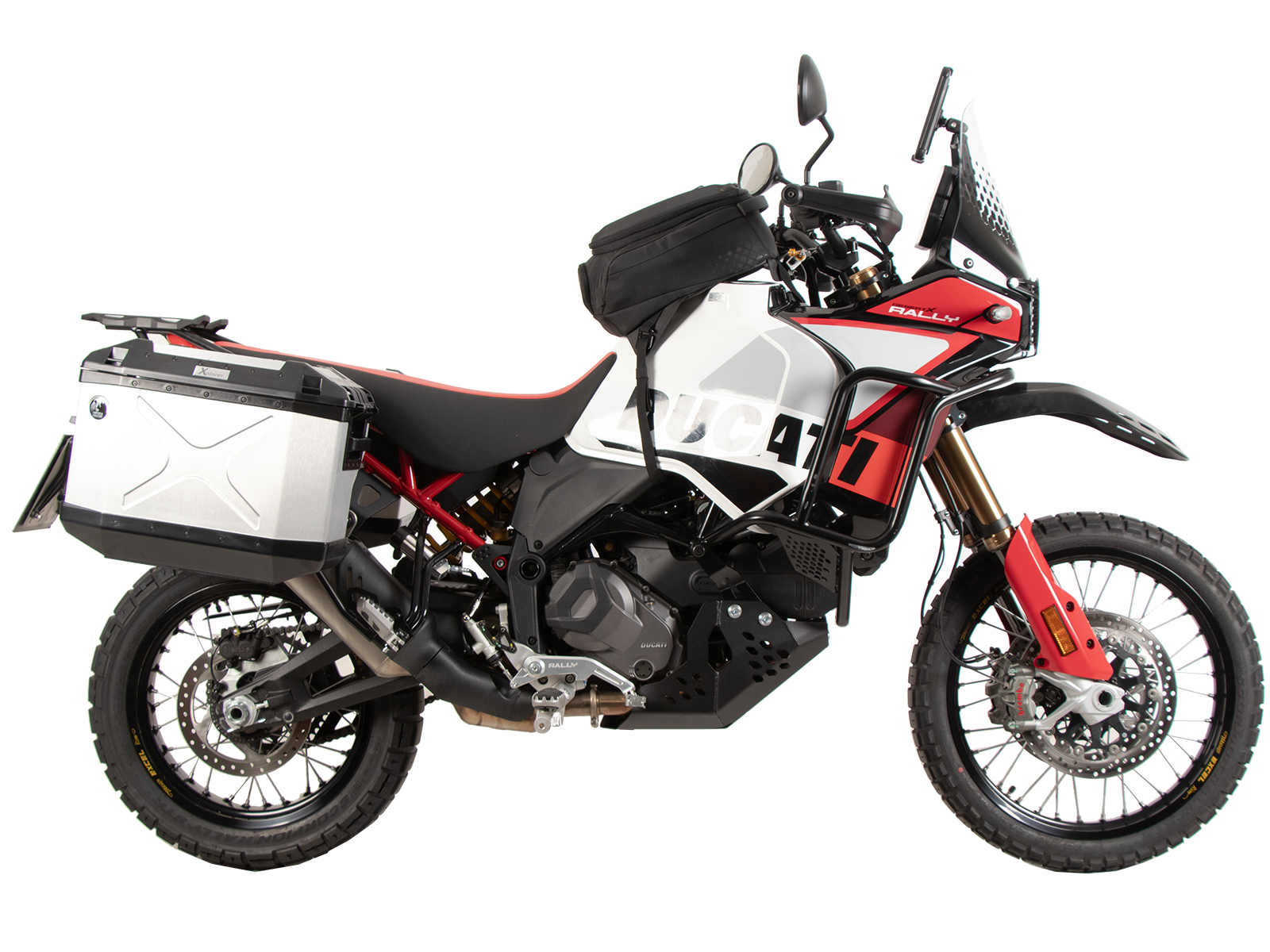 Kit de support de valises Cutout support incl. kit de valises Xplorer Cutout argent pour Ducati Desert X Rally (24-)