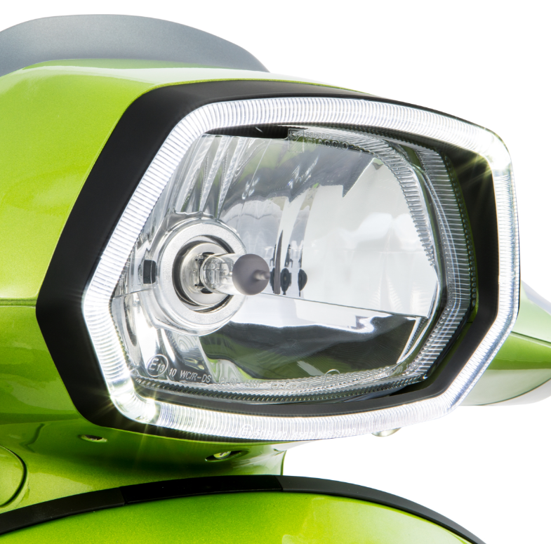 Anneau de lampe LED anneau lumineux pour Vespa Sprint 50ccm 2T/4T, noir mat