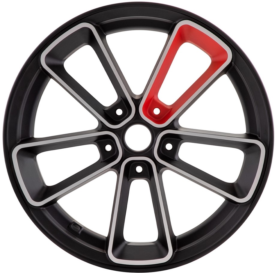 Jante avant/arrière 13" pour Vespa GTS/GTS Super/GTV/GT 60/GT/GT L 125-300cc, noir mat/rouge