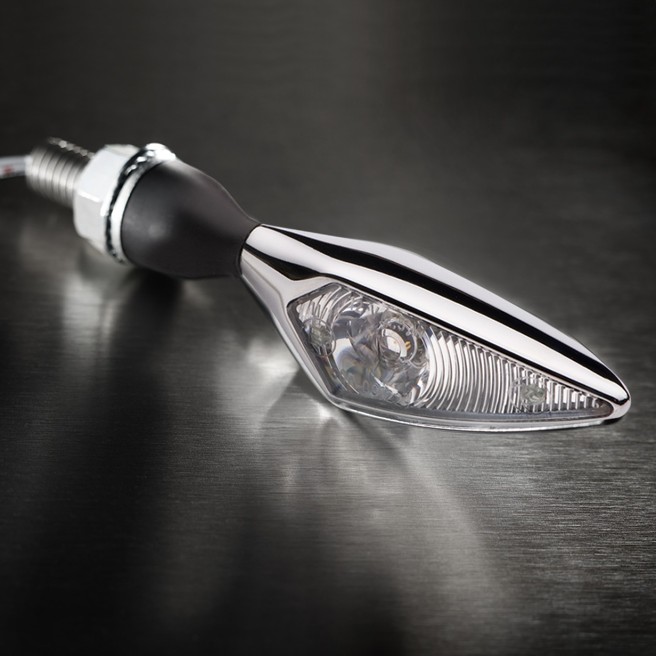 Clignotants Kellermann, losange, acier, LED, VR/HL, 12 V, chrome brillant, M8x20, homologués E