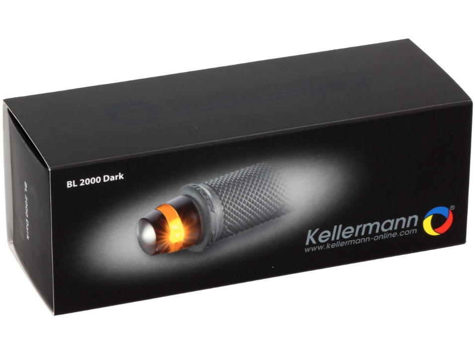 Clignotant Kellermann, BL 2000, acier, LED, VR/VL, 12 V, noir satiné, homologué E