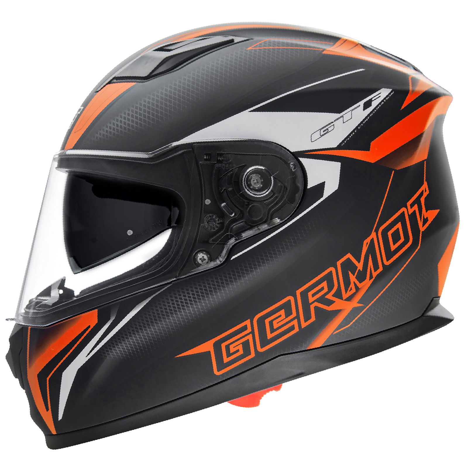 Germot casque intégral GM 330, noir mat/orange