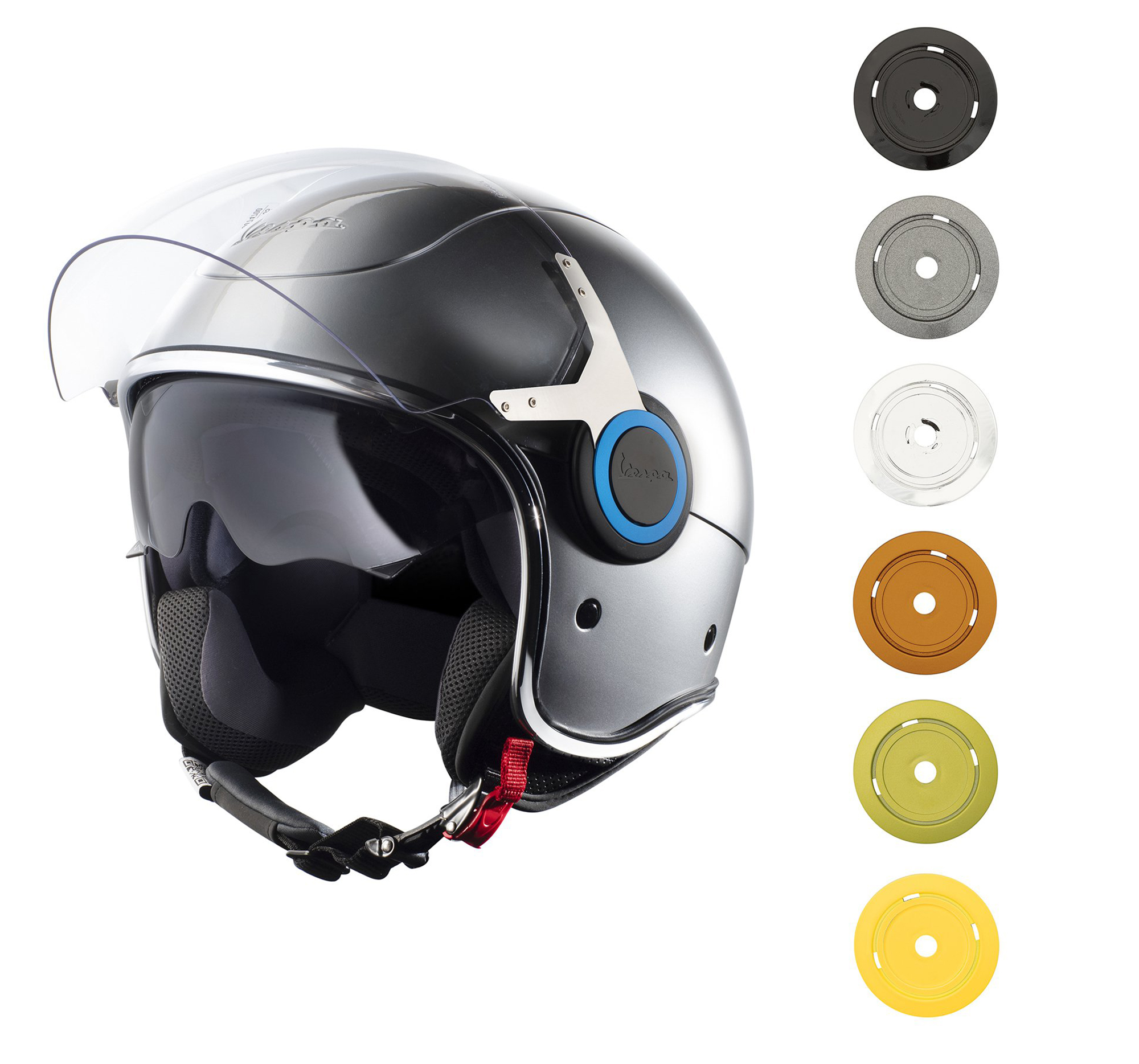 Casque jet Vespa VJ Elettrica, argent