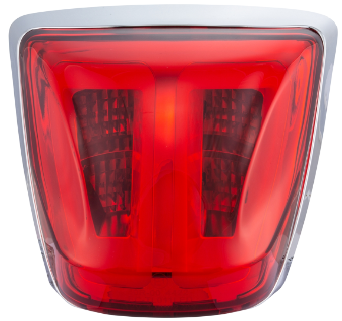 Feu arrière rouge pour Vespa Primavera/Sprint 50-150ccm, bord - chrome