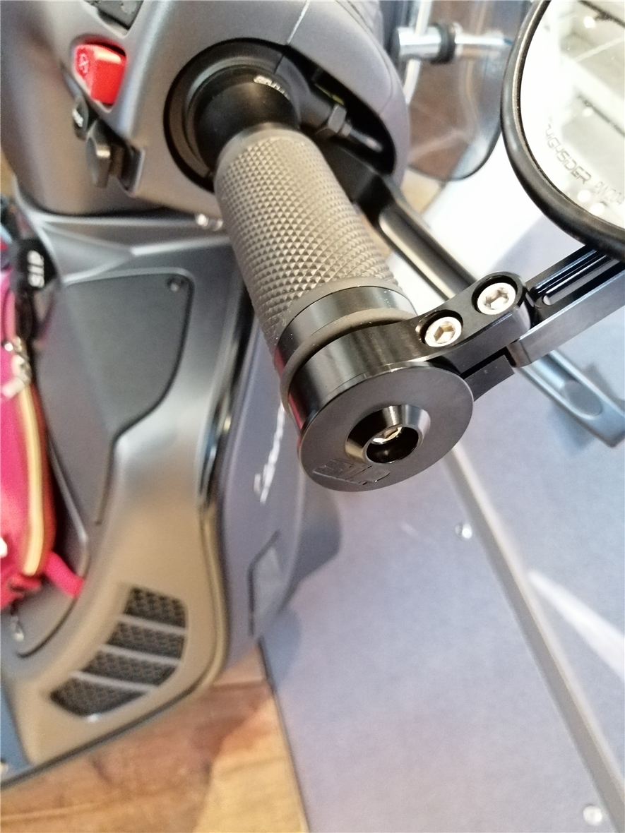 Kit de montage pour rétroviseur d'extrémité de guidon sans poids d'extrémité de guidon, MK II, noir