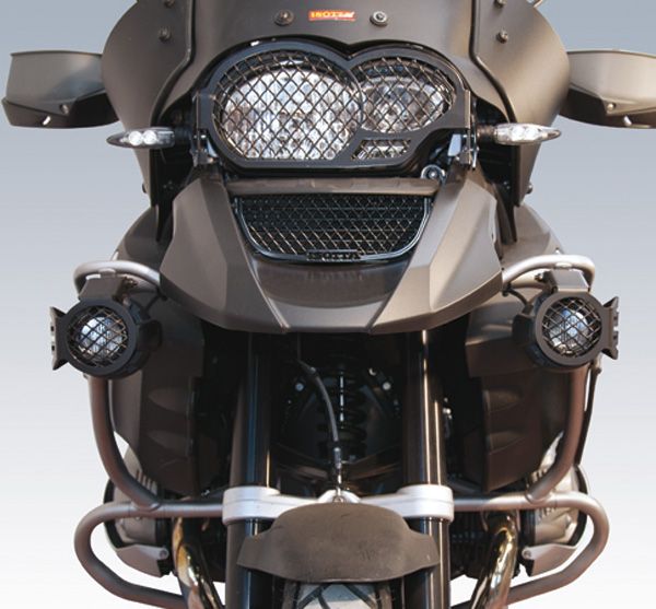 Grille de protection pour les phares supplémentaires à LED pour BMW R 1200 GS Adventure, noir