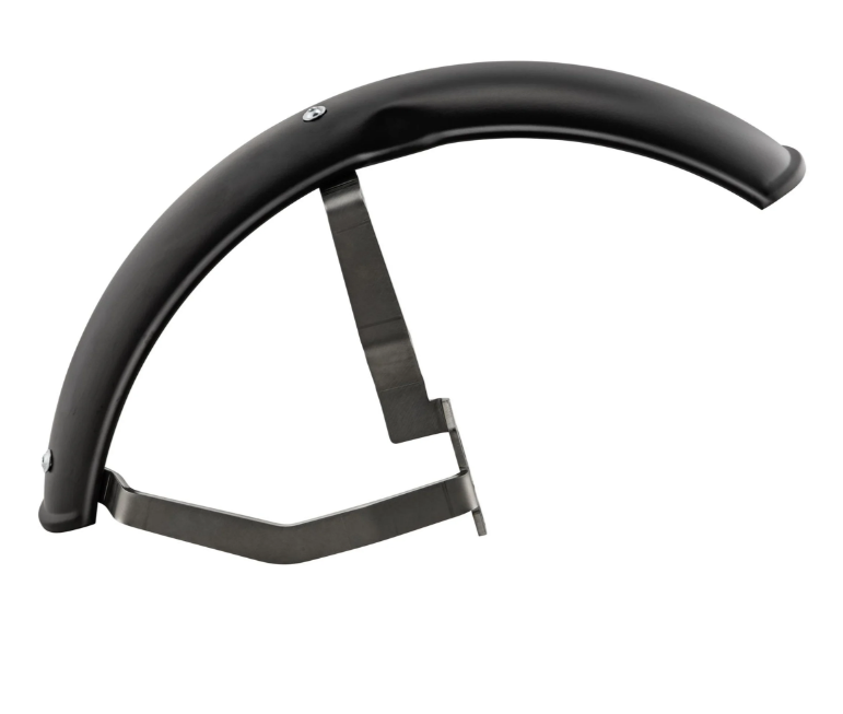 Aile 2.0 Garelli pour Vespa PX 80-200ccm, métal noir mat, support inox brossé