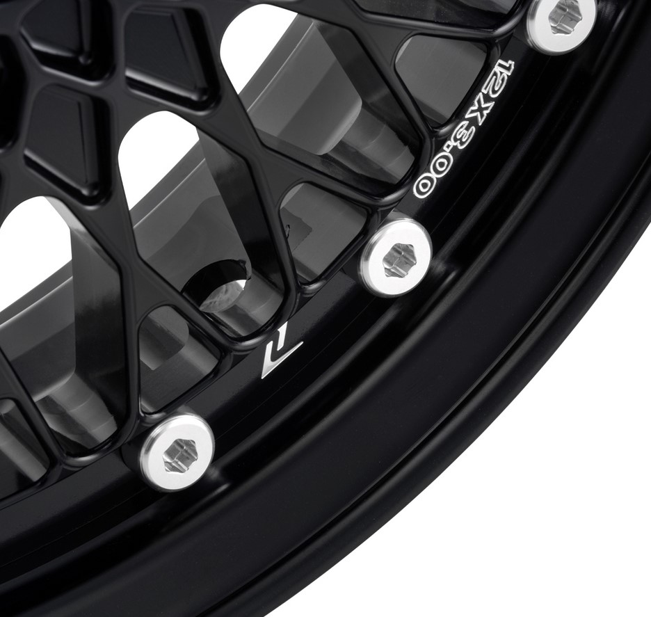 Jante Comb 1 avant/arrière pour Vespa GTS/GTS Super/GTV/GT/946 125-300ccm, noir brillant