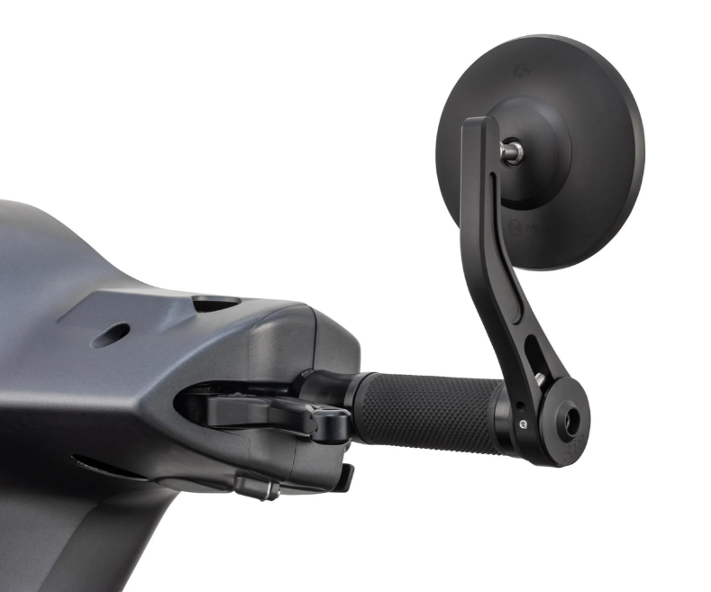 Rétroviseur d'extrémité de guidon pour Vespa, gauche ou droite, rond, noir mat