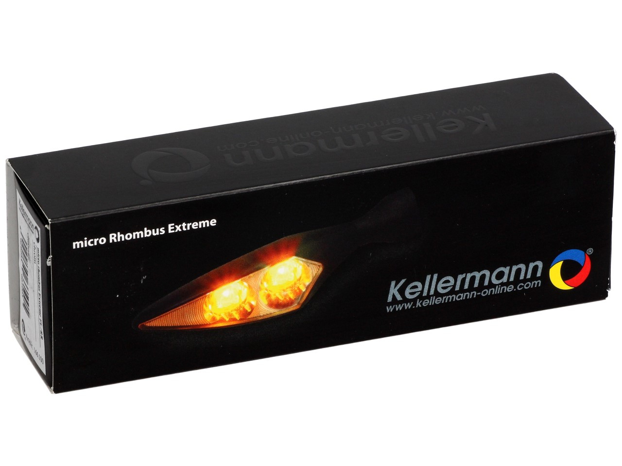 Clignotants Kellermann, Rhombus Extreme, alu, LED, VL/HR, 12 V, chrome brillant, M8x20, homologués E