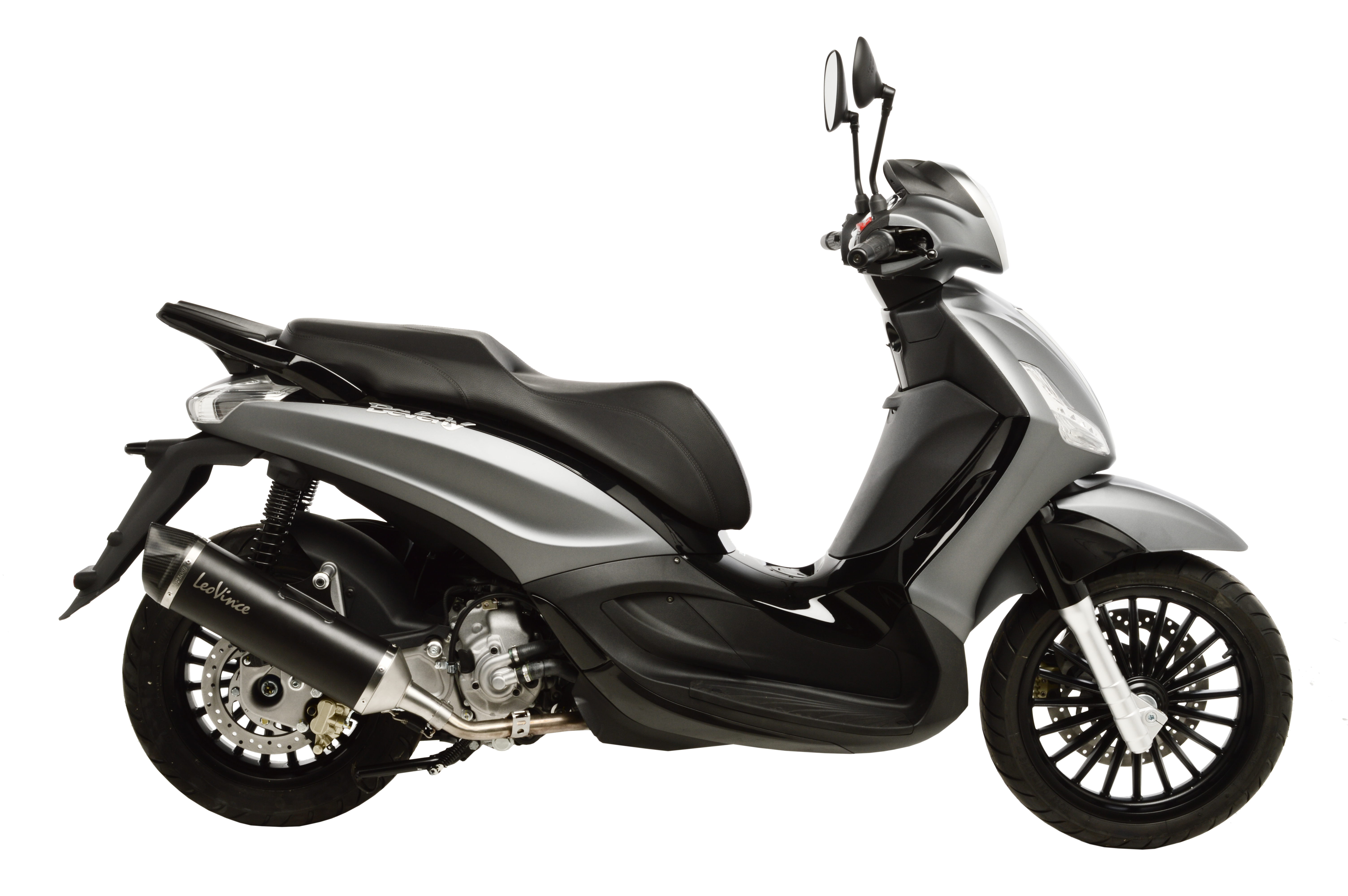 LeoVince Système d?èchappement SBK Nero Evo 2, acier inoxydable, Slip On pour Piaggio Beverly 300 (année 10-16)