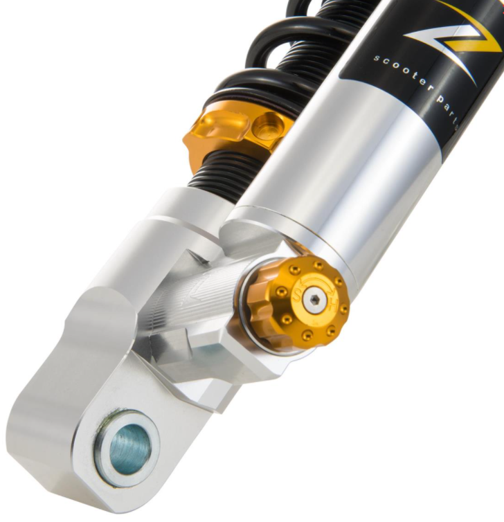 Amortisseur "Black Edition", avant pour Vespa Primavera/Sprint 50 -150ccm 2T/4T AC, argent/orange