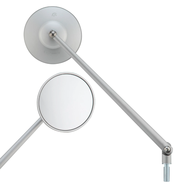 Rétroviseur standard pour Vespa, filetage à droite, argent mat