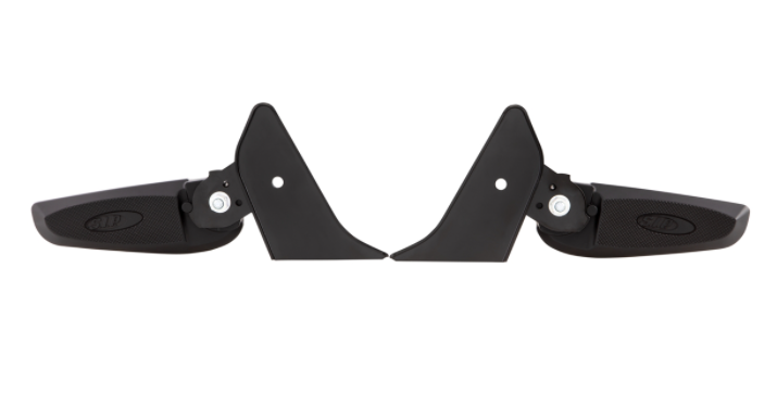 Repose-pieds droit et gauche pour Vespa Primavera/​Sprint 50-150ccm 2T/​4T AC, noir/noir