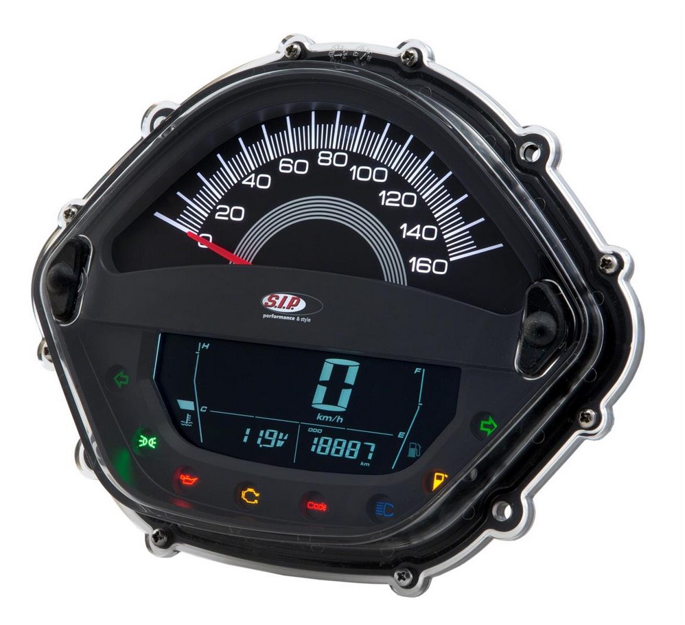 Compte-tours/tachymètre pour Vespa GTS 250ccm (-'13), noir