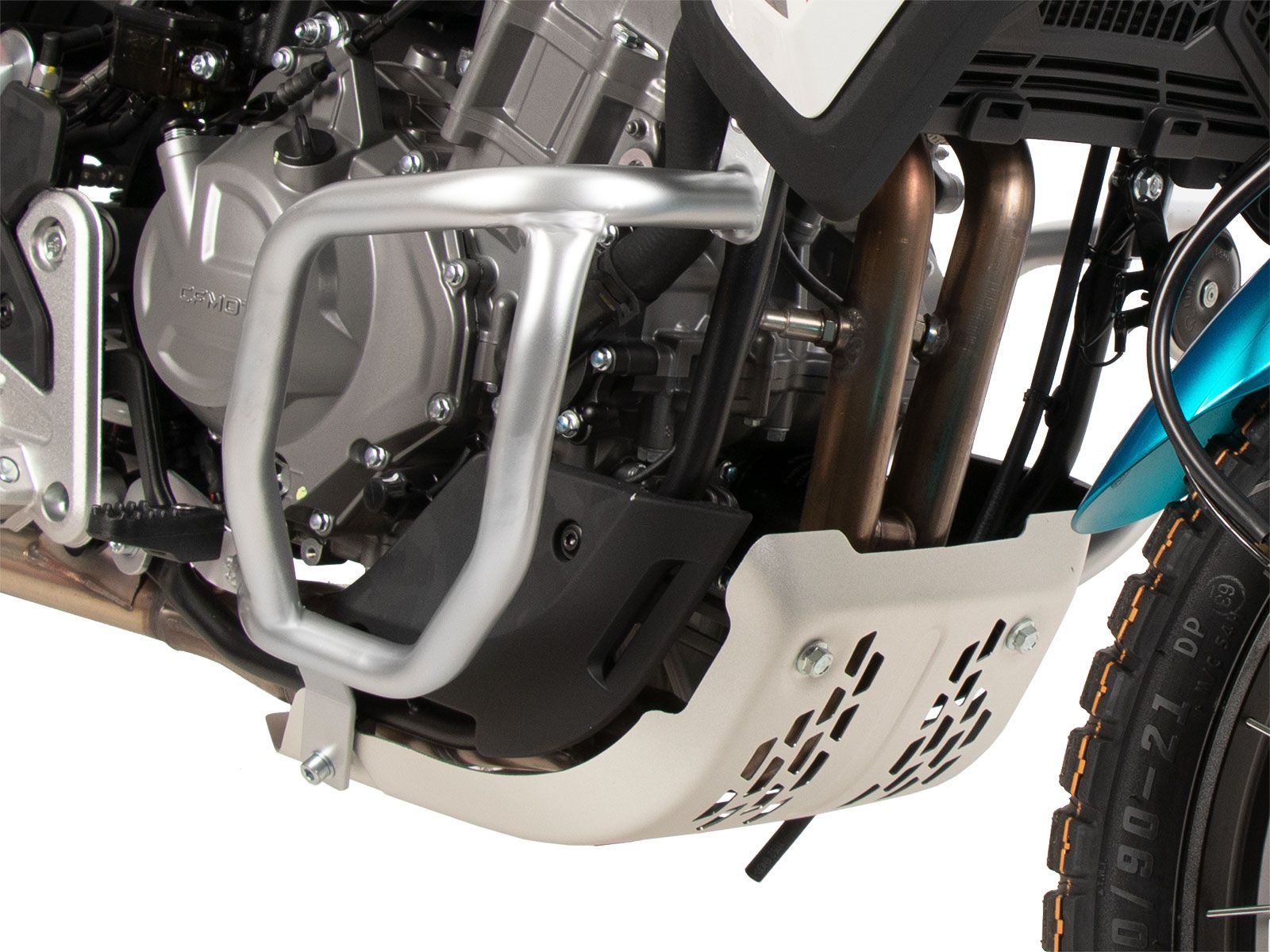 Arceau de protection du moteur argenté pour CFMoto 450 MT (24-) Hepco & Becker