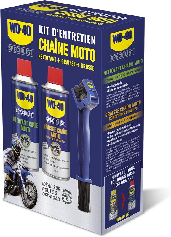 WD-40 Specialist Motorrad-Kettenpflege-Set – 2x Spray 400 ml