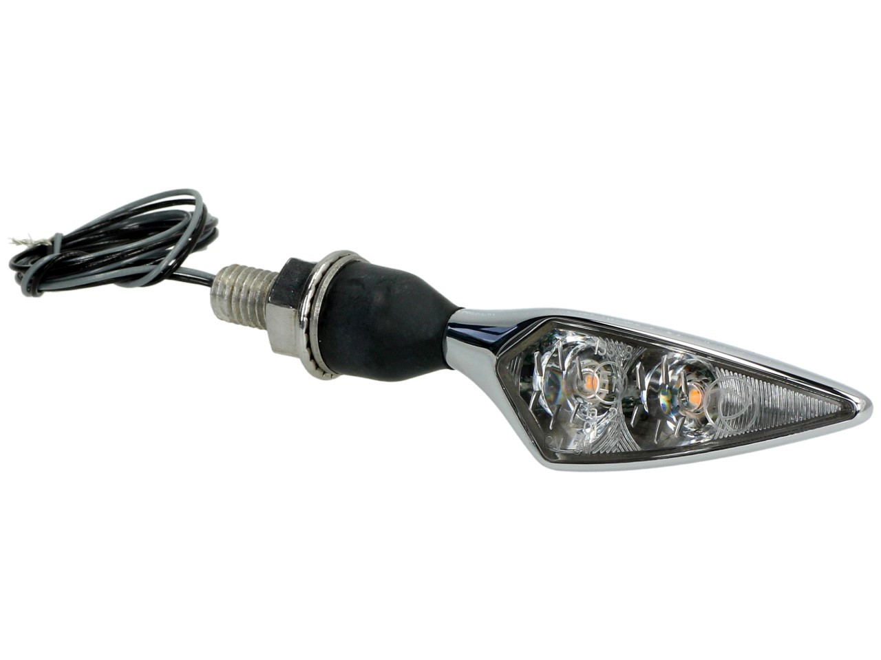 Clignotants Kellermann, Rhombus Extreme, alu, LED, VL/HR, 12 V, chrome brillant, M8x20, homologués E