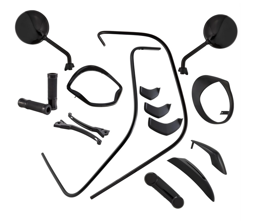 Kit de style "Black Edition" pour Vespa GTS/GTS Super HPE 125/300 (19-22), noir brillant