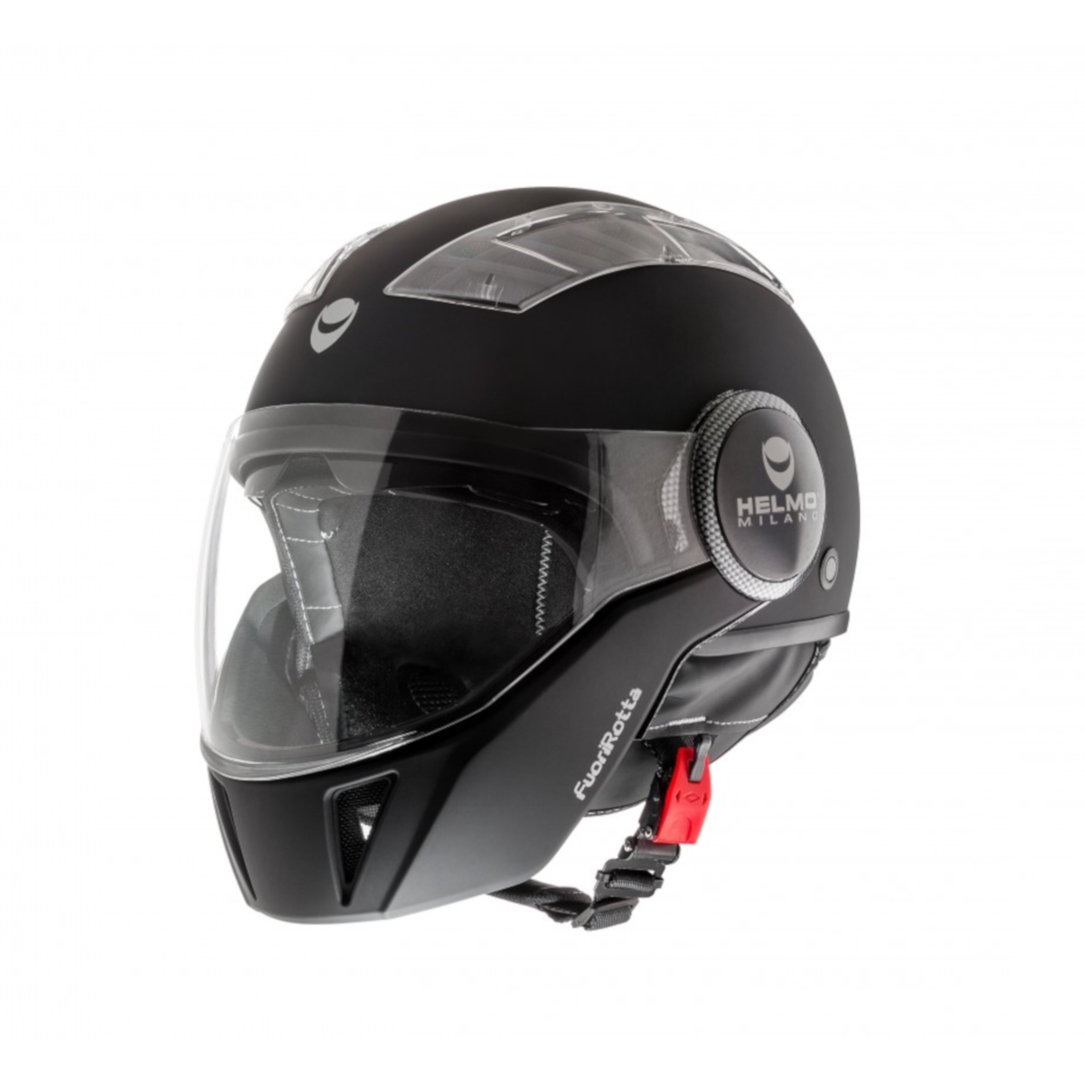 Helmo Milano Full casque jet, FuoriRotta, noir, mat