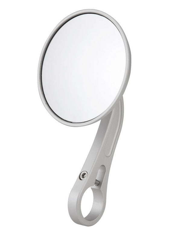 Rétroviseur d'extrémité de guidon pour Vespa, gauche ou droite, rond, argent mat