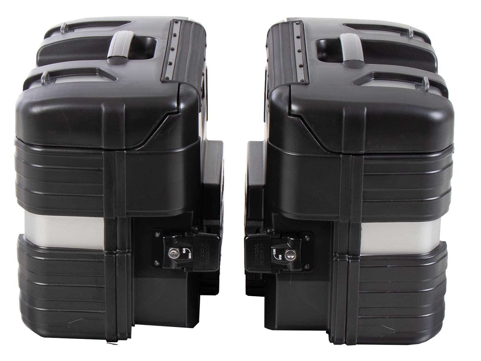 Kit de valises latérales Gobi Black Edition avec crochets à bagages d'origine Hepco & Becker