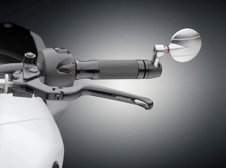 Rétroviseur d'extrémité de guidon RIZOMA "SPY-R" Ø 80 mm gauche ou droite pour Vespa, noir/argenté