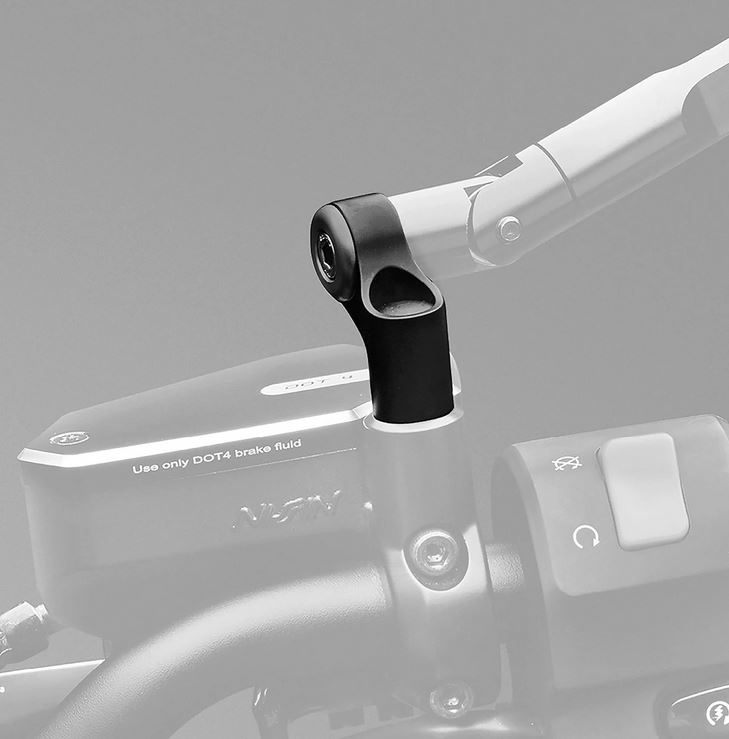 Adaptateur de rétroviseur RIZOMA "Side Mount" L 58,5 mm pour Vespa, noir anodisé