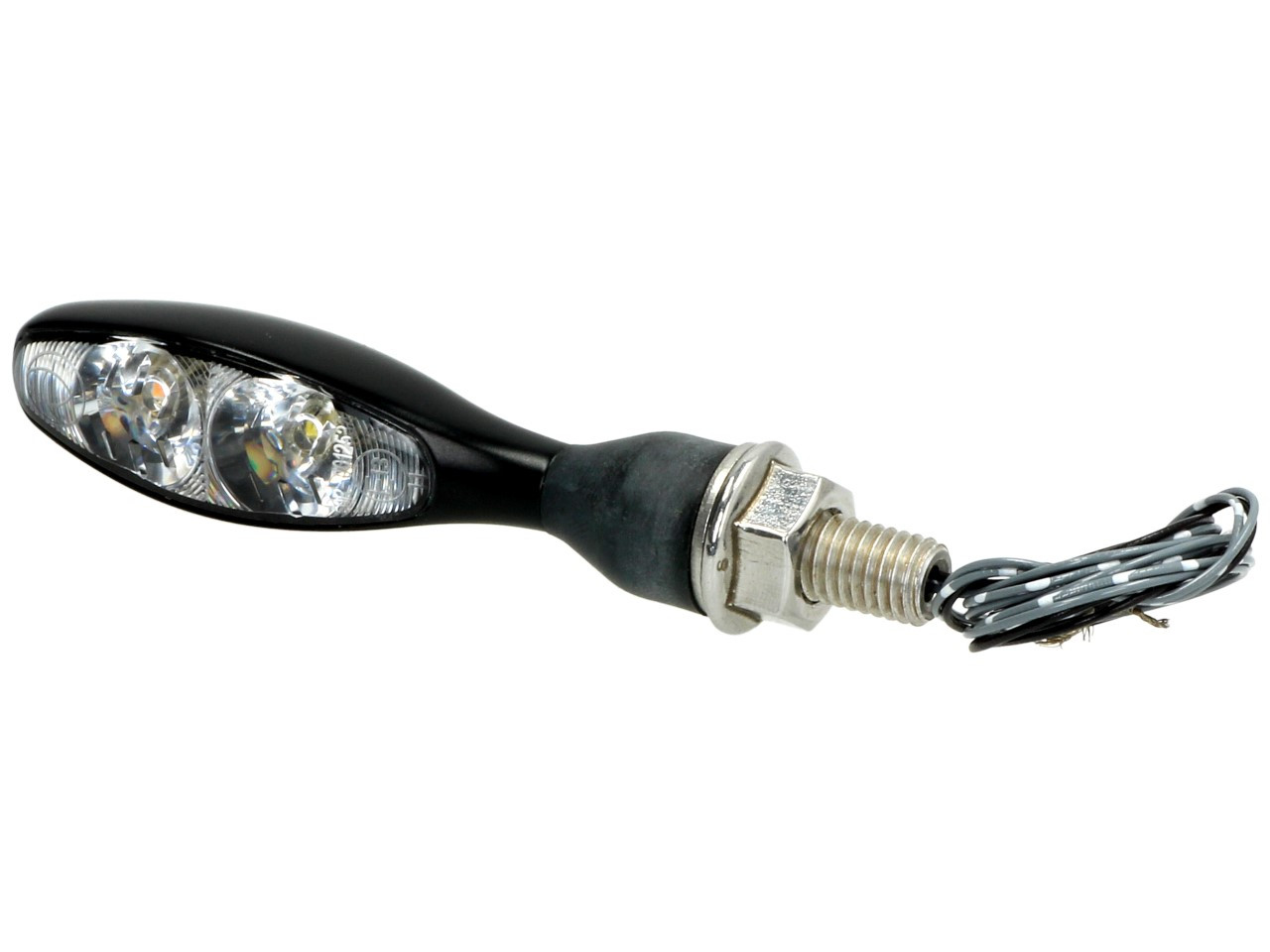 Clignotant Kellermann avec feu de position, Micro 1000 PL, acier, LED, VL/VR, 12 V, noir satiné