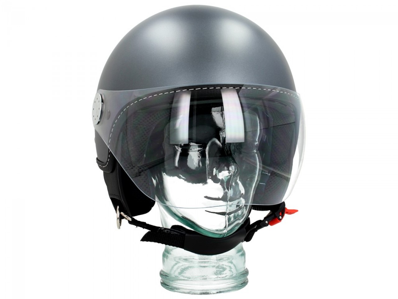 Casque jet Vespa Visor 3.0 gris titane