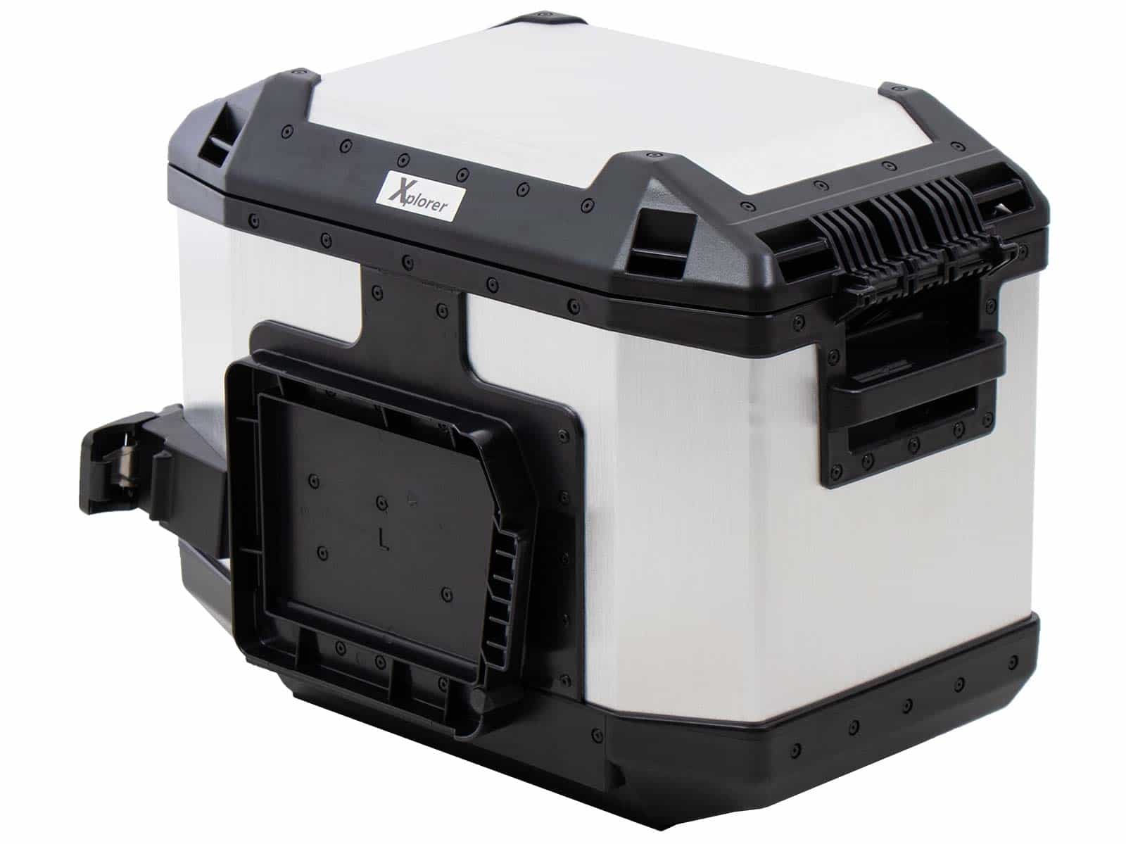 Valises latérales Alu Xplorer 40 Cutout gauche argenté Hepco & Becker