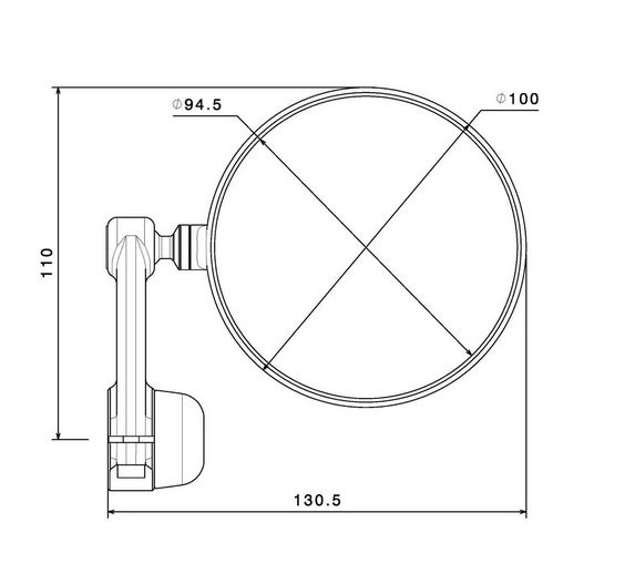 Rétroviseur d'extrémité de guidon RIZOMA "SPY-ARM" gauche ou droite pour Vespa, argent anodisé