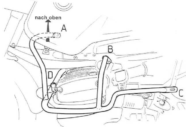 Arceau de protection du moteur argenté pour BMW R 850 GS (98-00)/R 1100 GS (94-99) Hepco & Becker