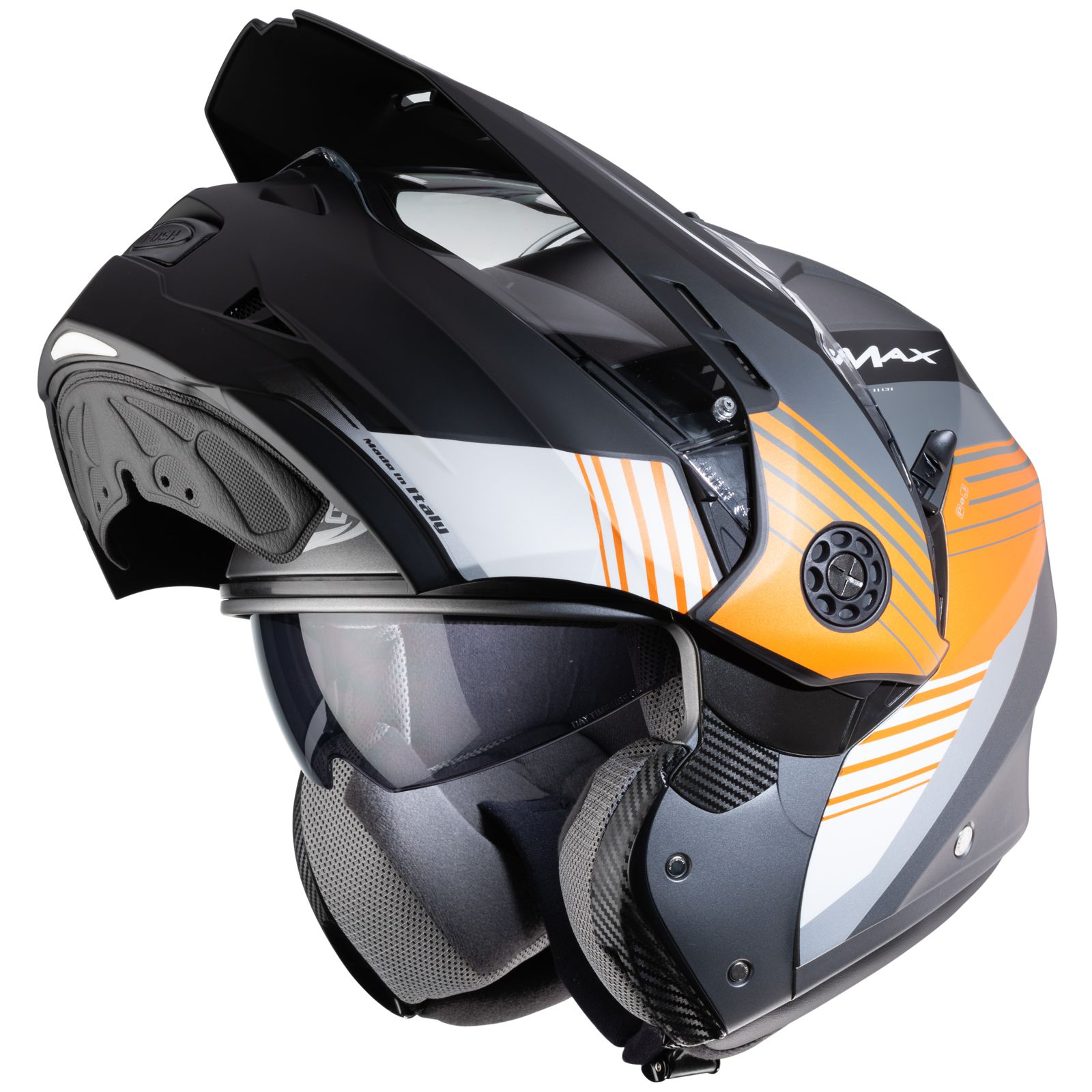 Caberg casque Tourmax Titan, mat-gun/orange-blanc