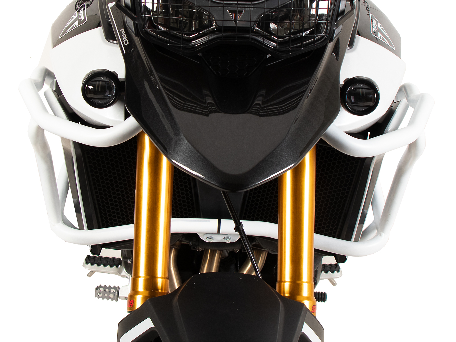 Arceau de protection du réservoir "Solid" blanc pour Triumph Tiger 900 Rally Pro (24-) Hepco & Becker