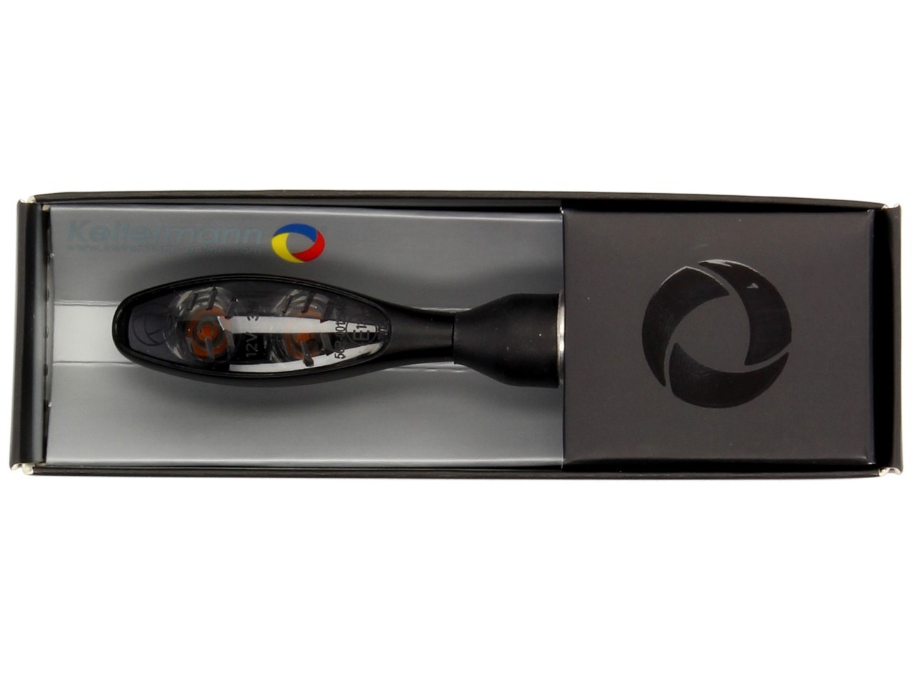 Clignotants Kellermann, Micro 1000 LED Dark, acier, LED, V/H, G/D, 12 V, noir satiné, M8x20