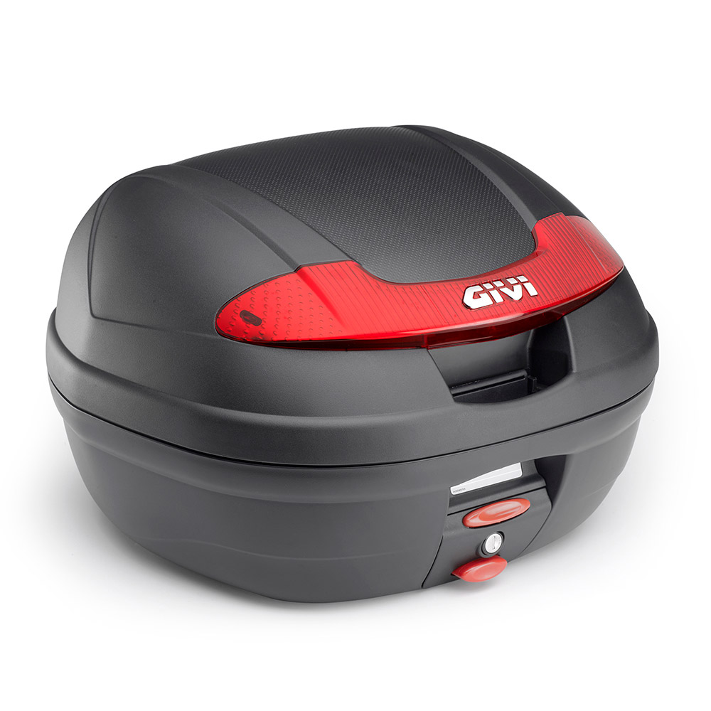 E340 Vision Topcase MONOLOCK avec réflecteurs rouges et plaque d'origine Givi