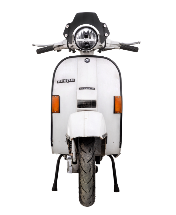 Flyscreen pour Vespa PX 80-200ccm, supports noirs, teinté noir