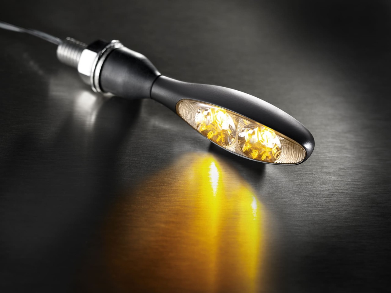 Clignotant Kellermann, Micro 1000 Extreme, acier, LED, V/H, G/D, 12 V, noir satiné, M8x20