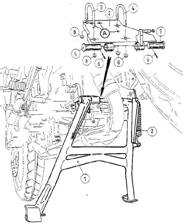 Béquille principale noire pour Honda CB 600 F Hornet /S (98-02) Hepco & Becker